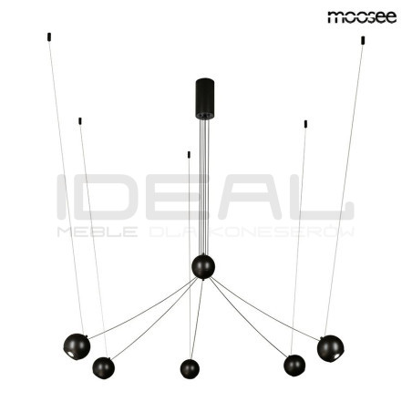 Geometryczna Lampa wisząca czarna OCTO 5 do wysokiego salonu