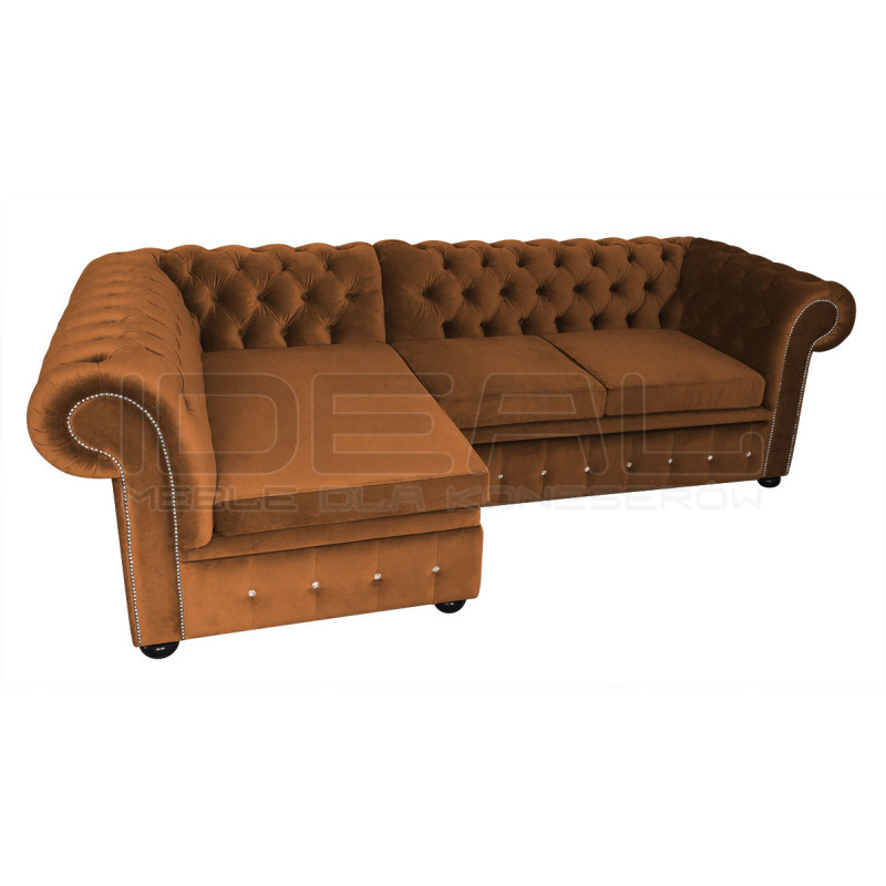 Narożnik Chesterfield rozkładany z pojemnikiem Normal Relax 160x260