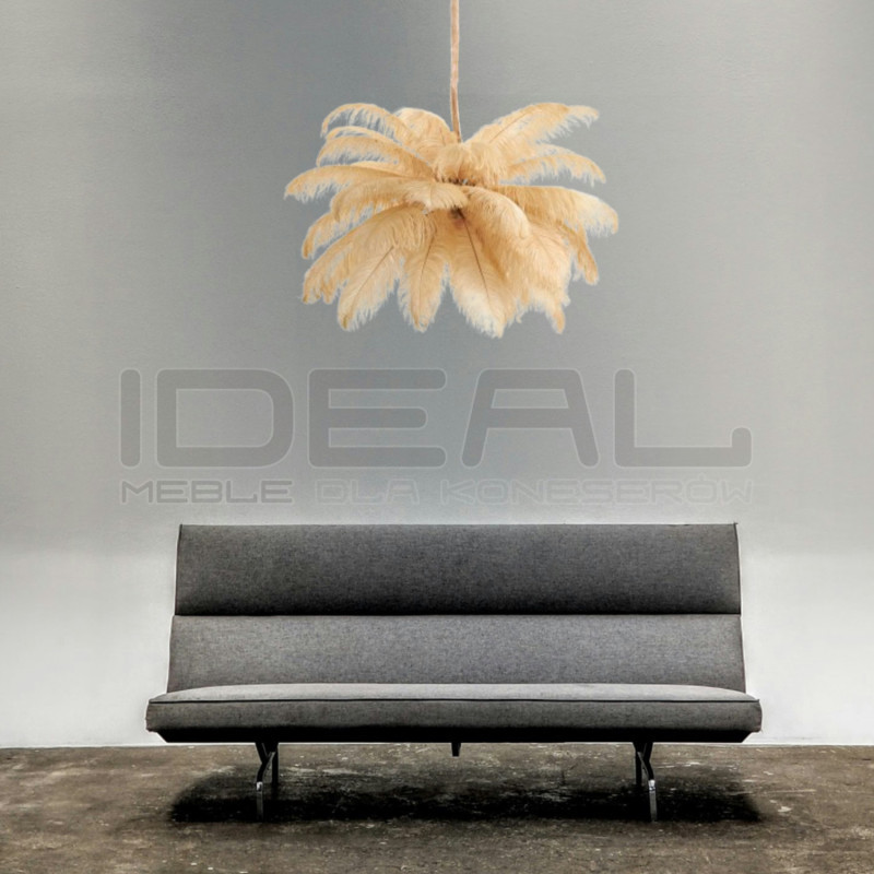 Lampa z Piór EMU – Beżowa, Różowa, Biała | Lampa Wisząca