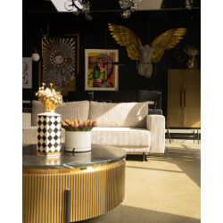 Stolik kawowy IRONVILLE 90 czarny marmur