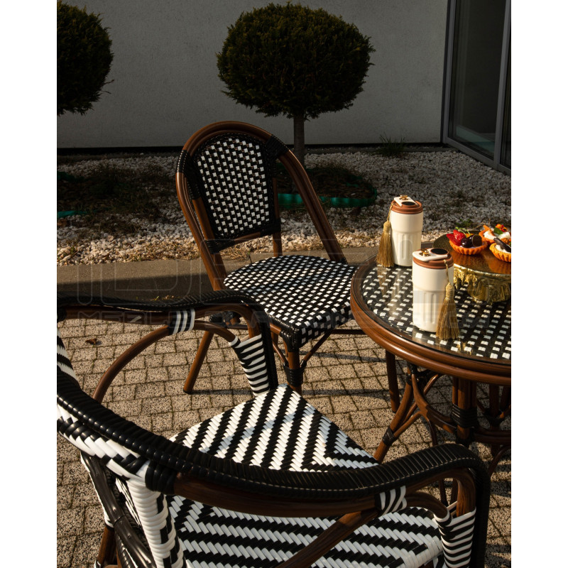 Krzesło Boho Caffe Paris z podłokietnikami