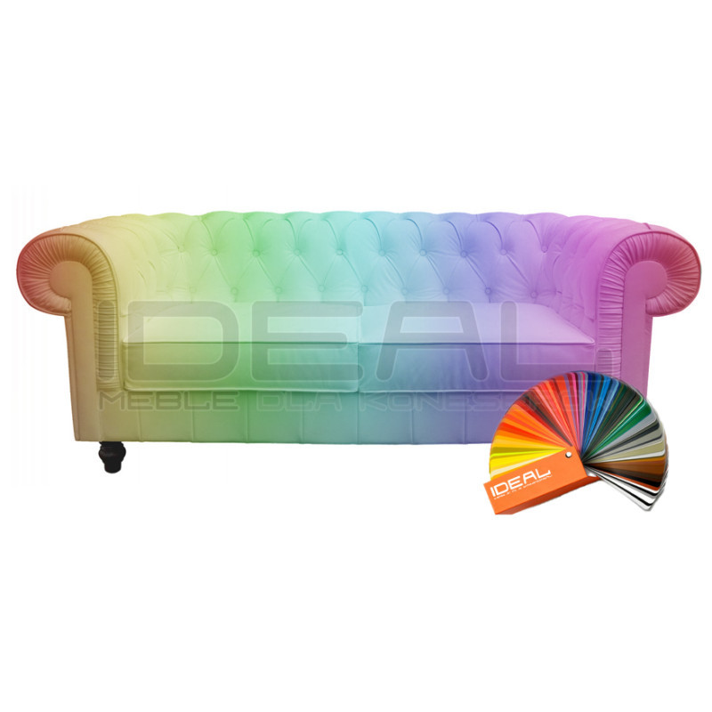 Sofa Chesterfield w skórze Canon 2 osobowa | IdealMeble.pl