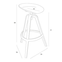 Hoker obrotowy MIRA czarny