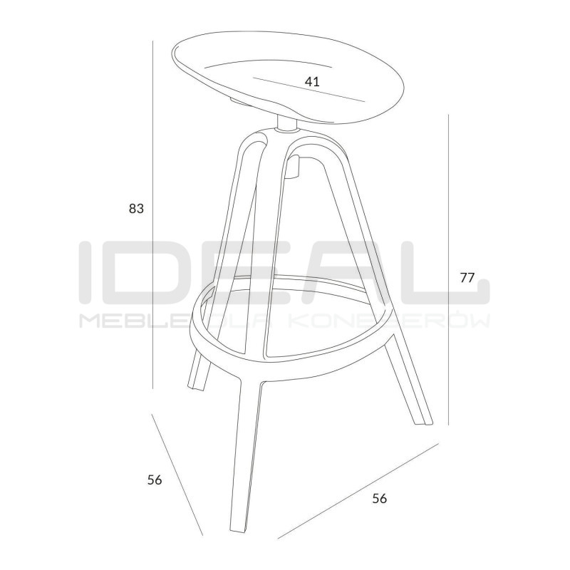 Hoker obrotowy MIRA czarny