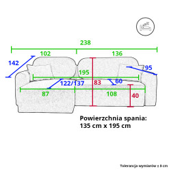 Narożnik Mery – Nowoczesny Narożnik z Funkcją Spania