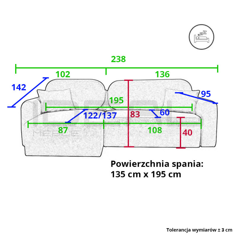 Narożnik Mery – Nowoczesny Narożnik z Funkcją Spania