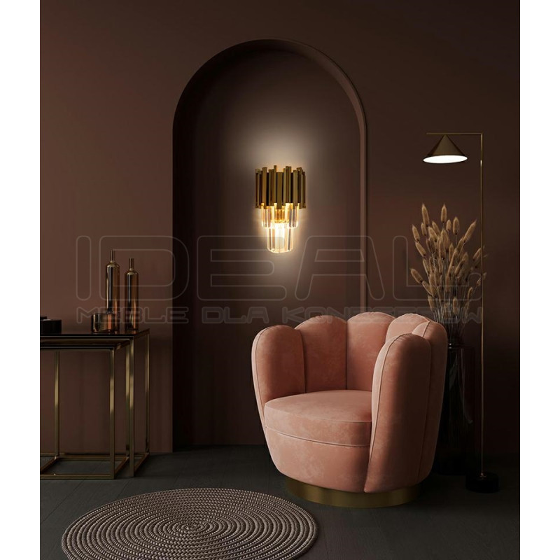 Kinkiet złoty kryształowy glamour Imperial Wall Gold | IdealMeble.pl