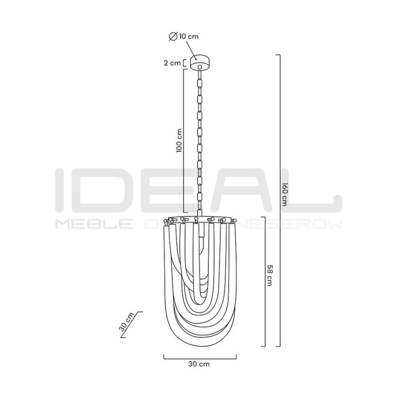 Lampa wisząca złota glamour Murano L | IdealMeble.pl