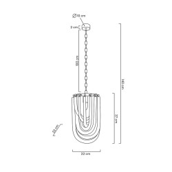 Złota Lampa wisząca glamour Murano S | IdealMeble.pl