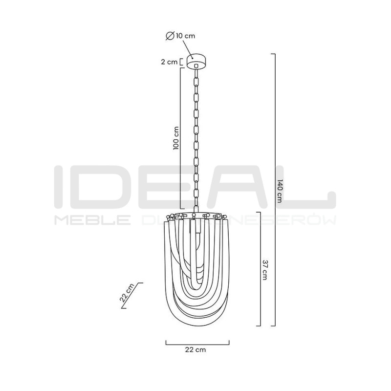 Złota Lampa wisząca glamour Murano S | IdealMeble.pl