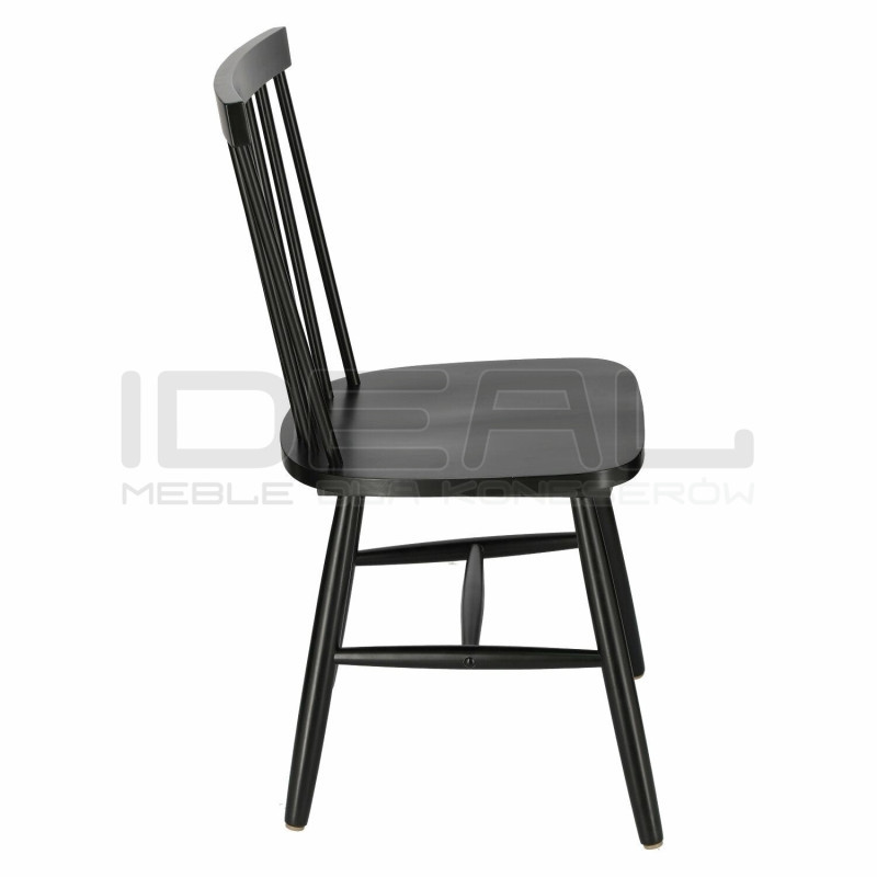 Drewniane krzesło patyczak Tulno czarne | IdealMeble.pl