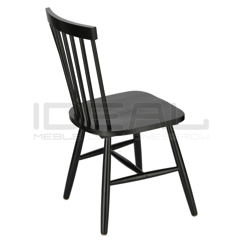 Drewniane krzesło patyczak Tulno czarne | IdealMeble.pl
