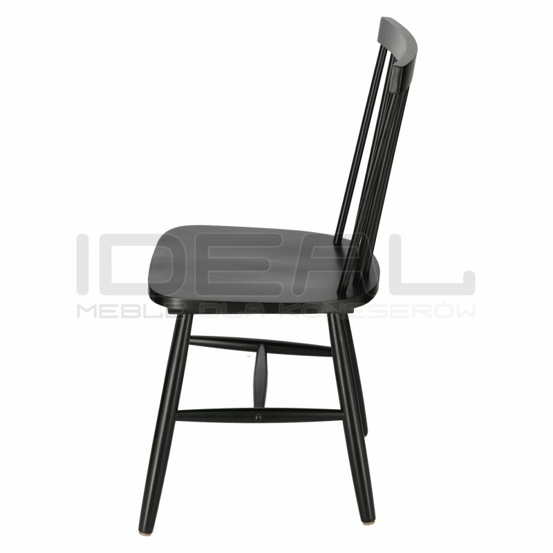 Drewniane krzesło patyczak Tulno czarne | IdealMeble.pl