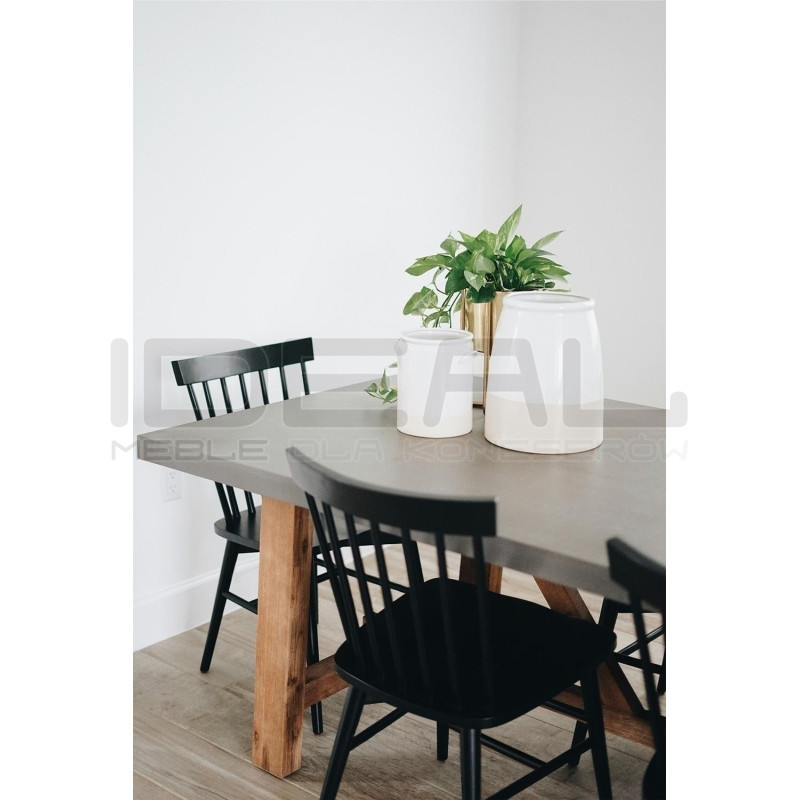 Drewniane krzesło patyczak Tulno czarne | IdealMeble.pl