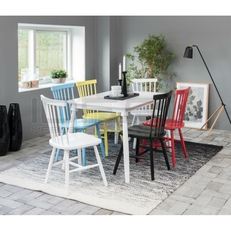 Drewniane krzesło patyczak Tulno białe | IdealMeble.pl