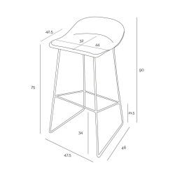 Hoker czarny Modern Rolf 75 do salonu, baru | IdealMeble.pl