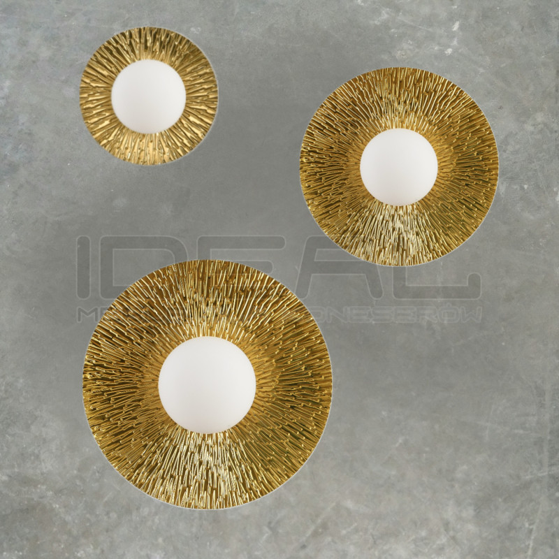 Kinkiet Sun: Złota lampa ścienna | Design Art Deco