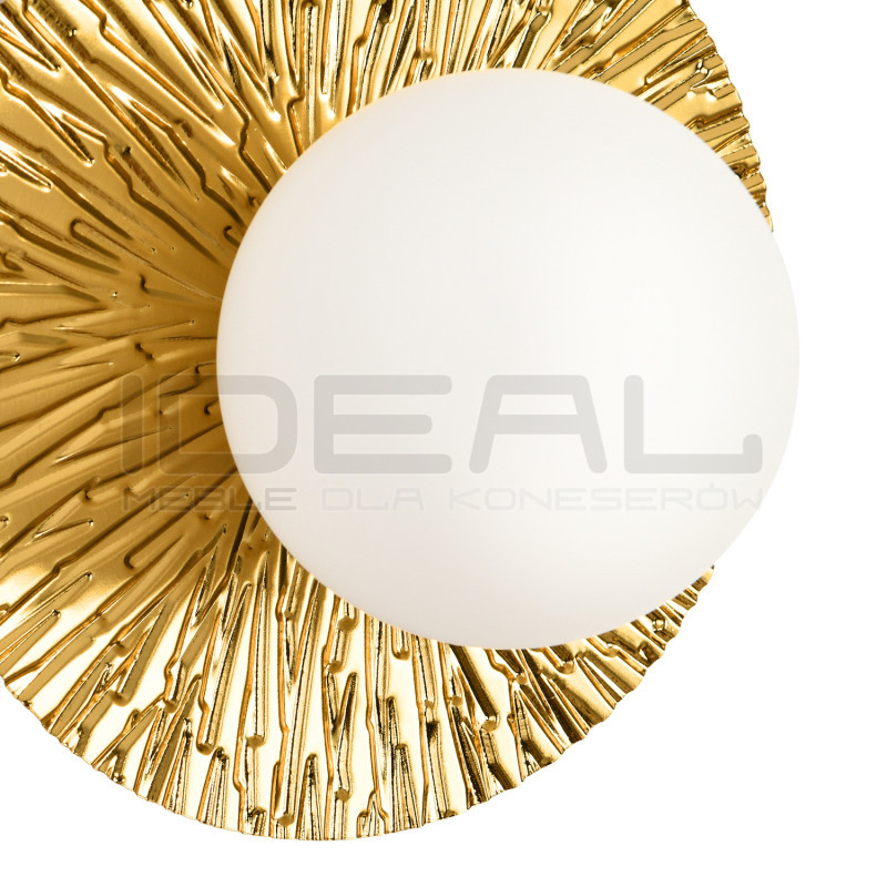 Kinkiet Sun: Złota lampa ścienna | Design Art Deco