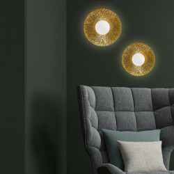 Kinkiet Sun: Złota lampa ścienna | Design Art Deco