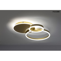 Lampa RINGS 3 Złota – Nowoczesny Plafon LED z Pilotem