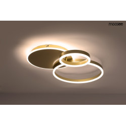 Lampa RINGS 3 Złota – Nowoczesny Plafon LED z Pilotem