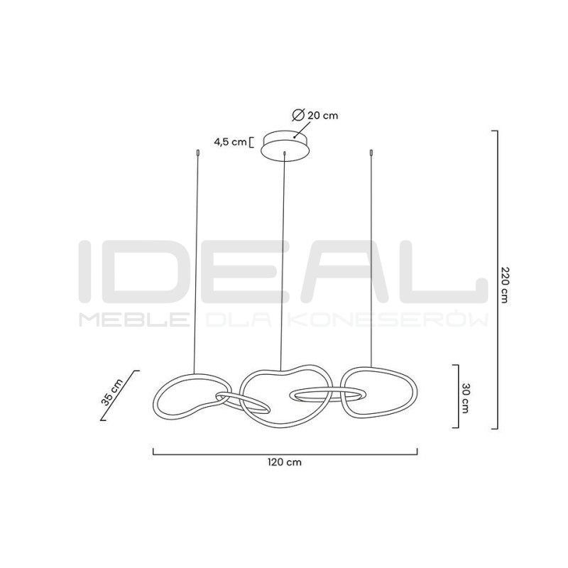 Lampa wisząca glamour złota JAZZ 5 | IdealMeble.pl