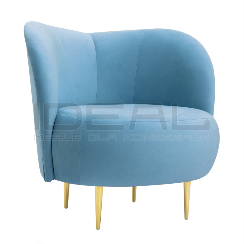 Fotel glamour nowoczesny na nóżkach Aldo