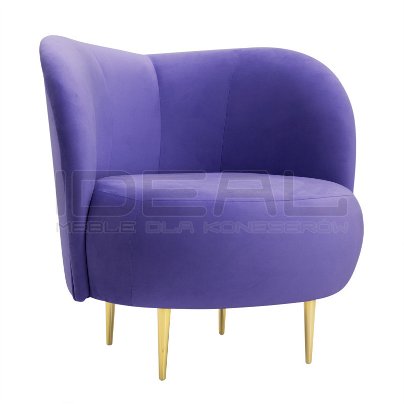 Fotel glamour nowoczesny na nóżkach Aldo