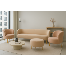 Pufa Boucle Aldo na złotych nogach | IdealMeble.pl