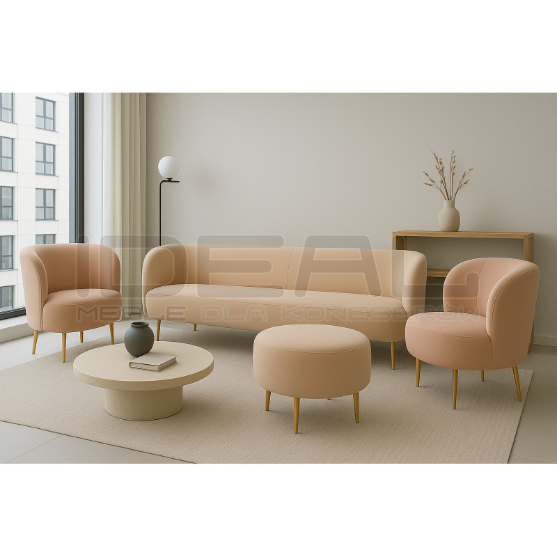 Pufa Boucle Aldo na złotych nogach | IdealMeble.pl