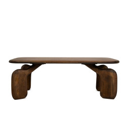 Stolik kawowy ORIZON – drewno mango, styl boho | MaMaison