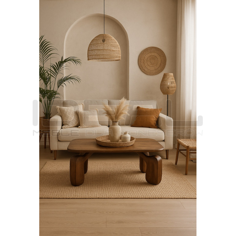 Stolik kawowy ORIZON – drewno mango, styl boho | MaMaison