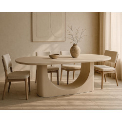 Stół jadalniany ICARO 220 z drewna mango – beżowy design