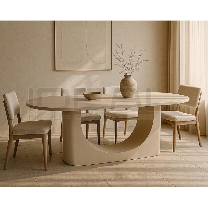 Stół jadalniany ICARO 220 z drewna mango – beżowy design