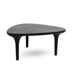 Stolik kawowy LAMINAR czarny z drewna mango | MaMaison