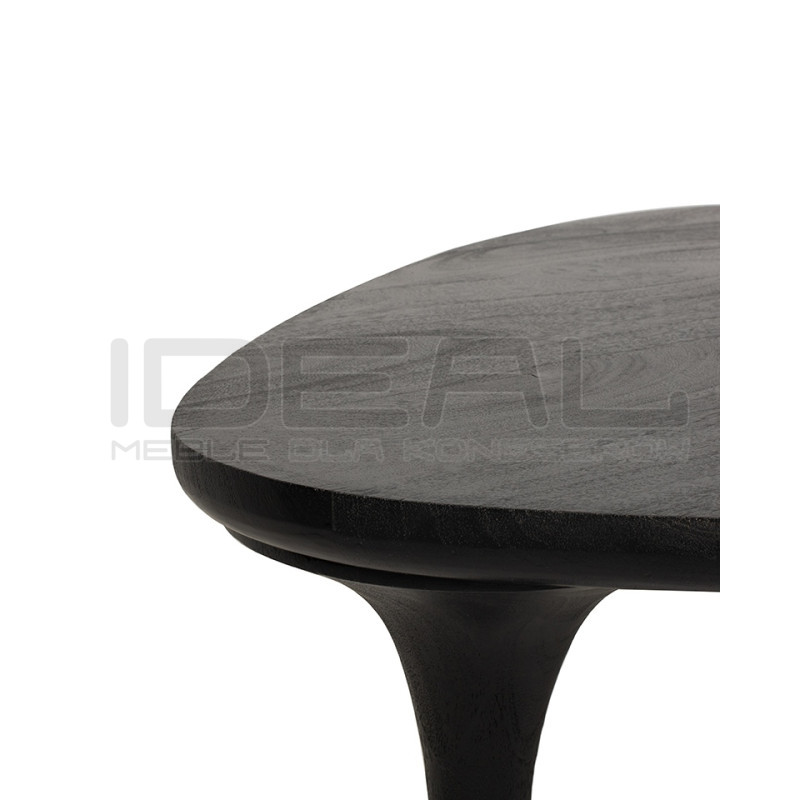 Stolik kawowy LAMINAR czarny z drewna mango | MaMaison