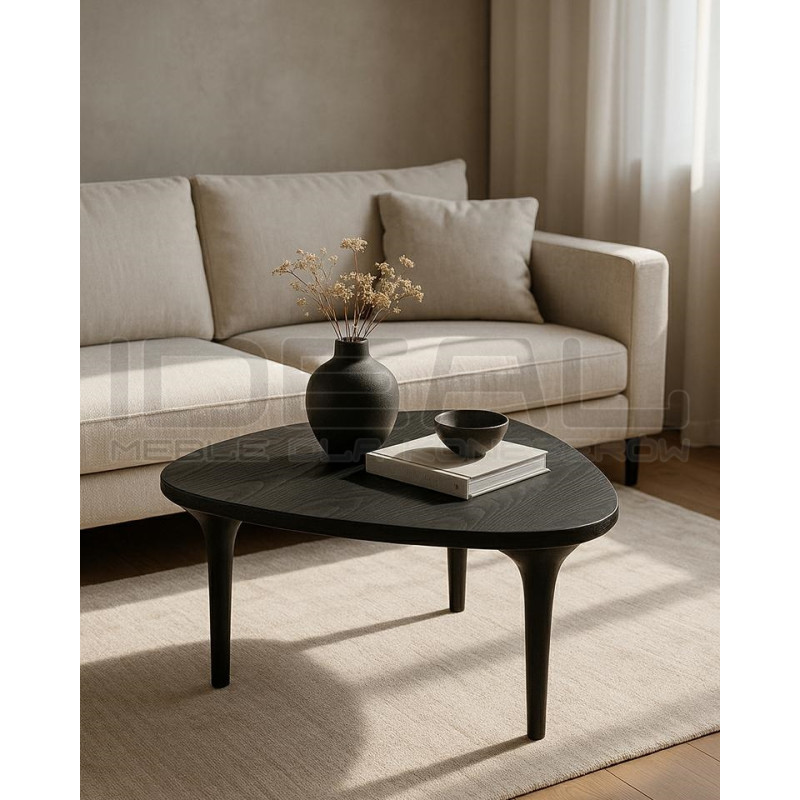 Stolik kawowy LAMINAR czarny z drewna mango | MaMaison