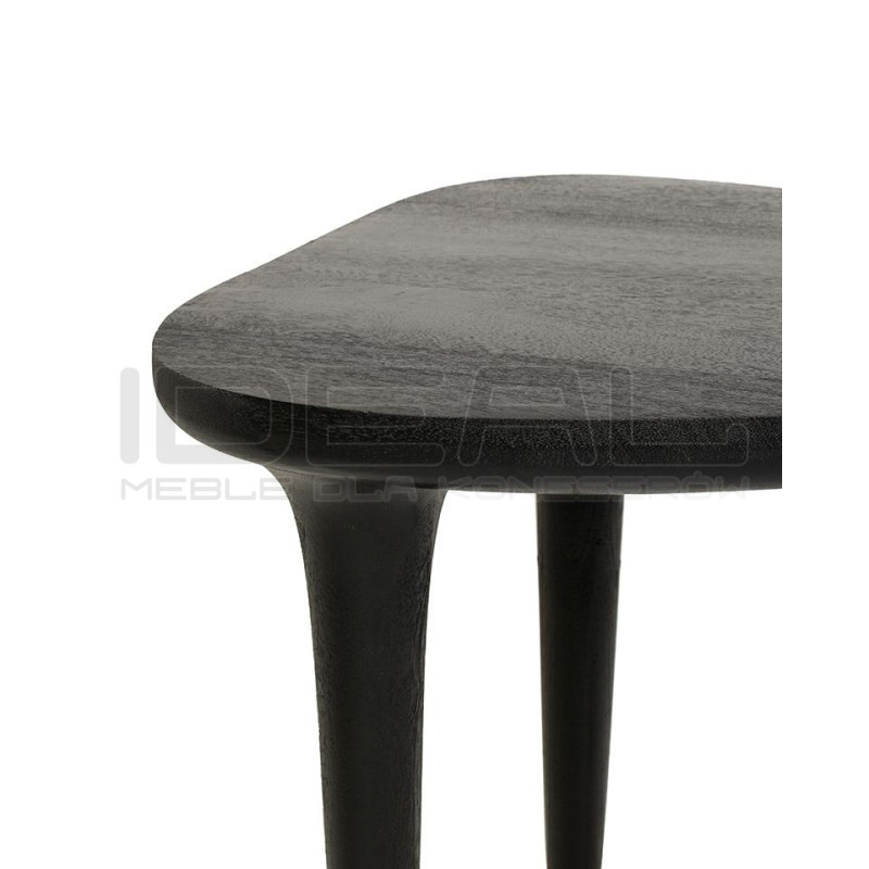 Stolik LAMINAR czarny / drewno – elegancja i naturalny styl