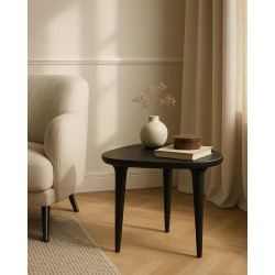 Stolik LAMINAR czarny / drewno – elegancja i naturalny styl