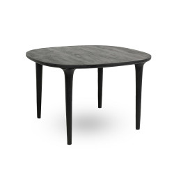 Stół LAMINAR 120 czarny / drewno – elegancki stół dla 4 osób