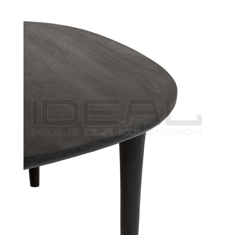 Stół LAMINAR 120 czarny / drewno – elegancki stół dla 4 osób