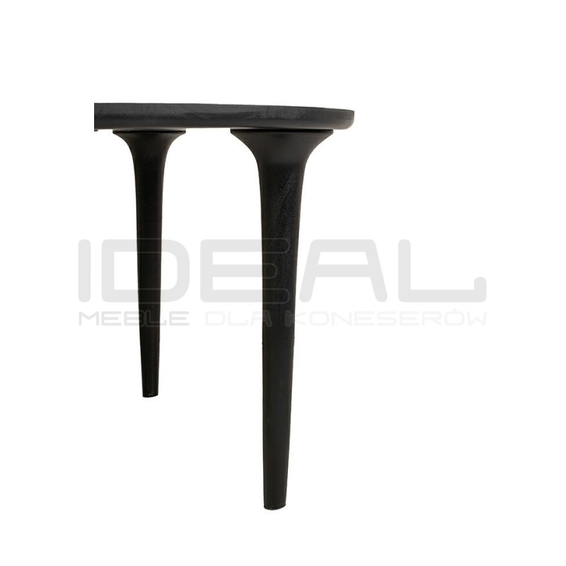 Stół LAMINAR 120 czarny / drewno – elegancki stół dla 4 osób