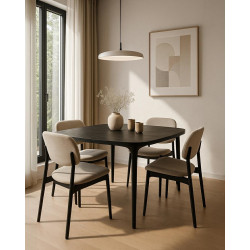 Stół LAMINAR 120 czarny / drewno – elegancki stół dla 4 osób