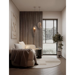 Lampa Wabi brązowa – designerska lampa w stylu japandi