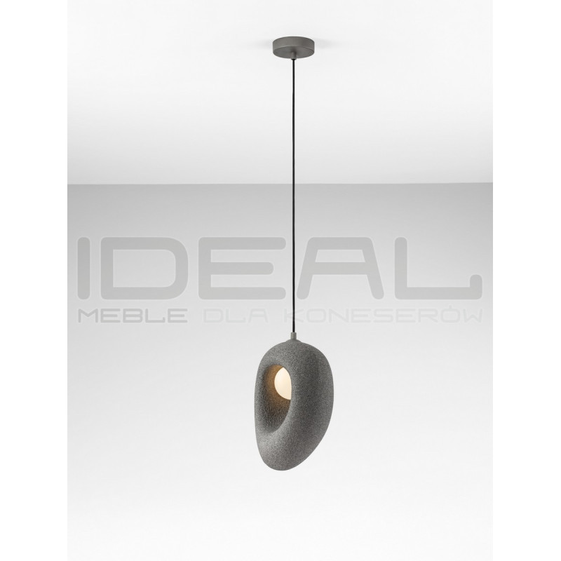 Lampa Wabi szara – lampa w stylu japandi z matowym kloszem