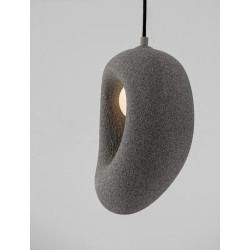 Lampa Wabi szara – lampa w stylu japandi z matowym kloszem