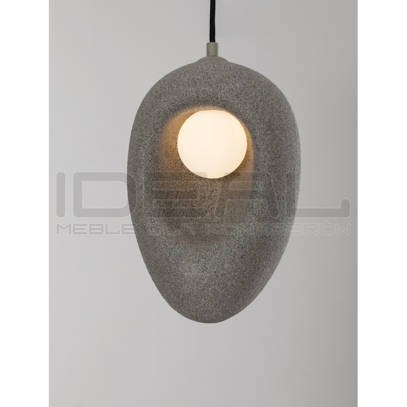 Lampa Wabi szara – lampa w stylu japandi z matowym kloszem