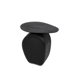 Stolik Atlas czarny 46 cm – nowoczesny stolik z drewna mango