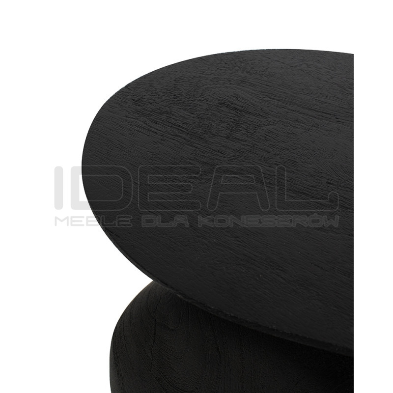 Stolik Atlas czarny 46 cm – nowoczesny stolik z drewna mango