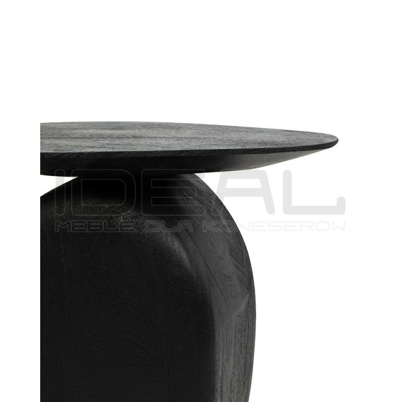 Stolik Atlas czarny 46 cm – nowoczesny stolik z drewna mango